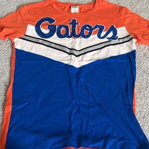 PINK Victoria's Secret Orange and Blue Tee Florida Gators Top Shirt